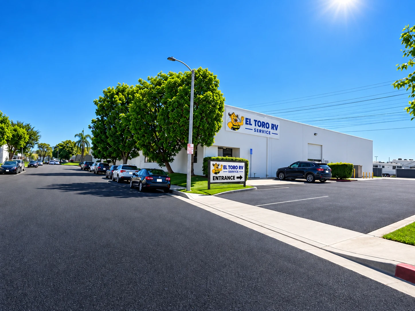 Exterior of the El Toro RV Service RV repair shop in Orange County, California